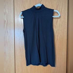 Ann Taylor Sleeveless Black Blouse